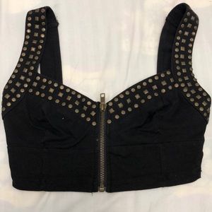 Love Culture Black Studded Crop Top